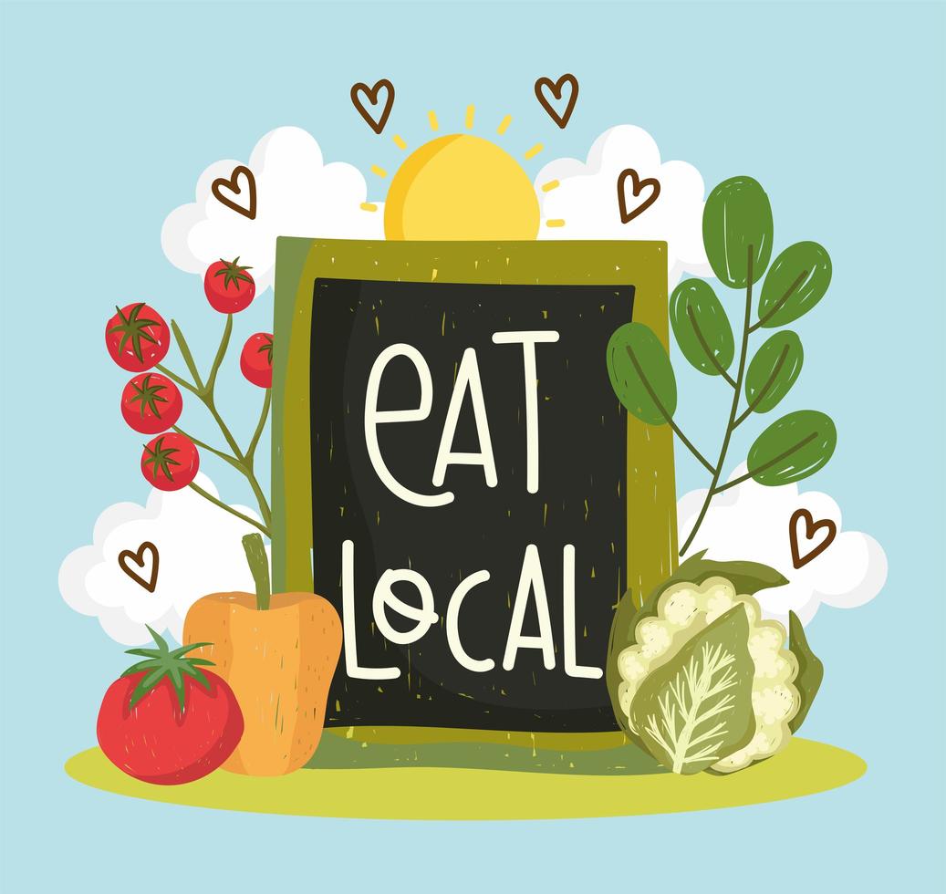 eat local vegetables vector