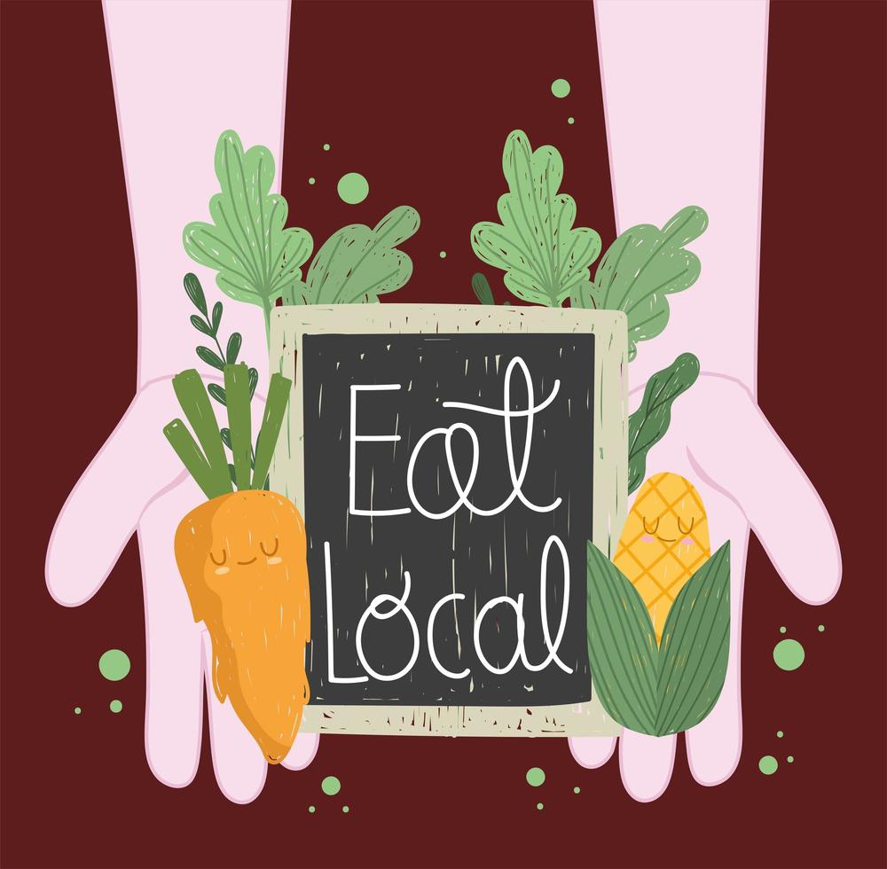 eat local cute food vector