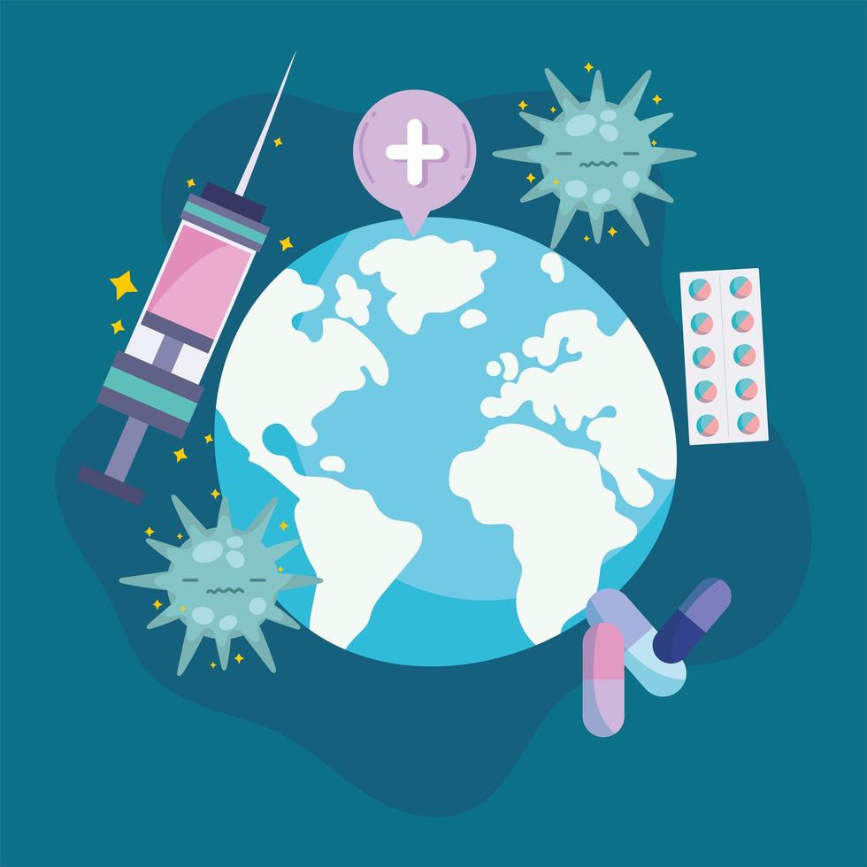 vaccine world covid 19 vector