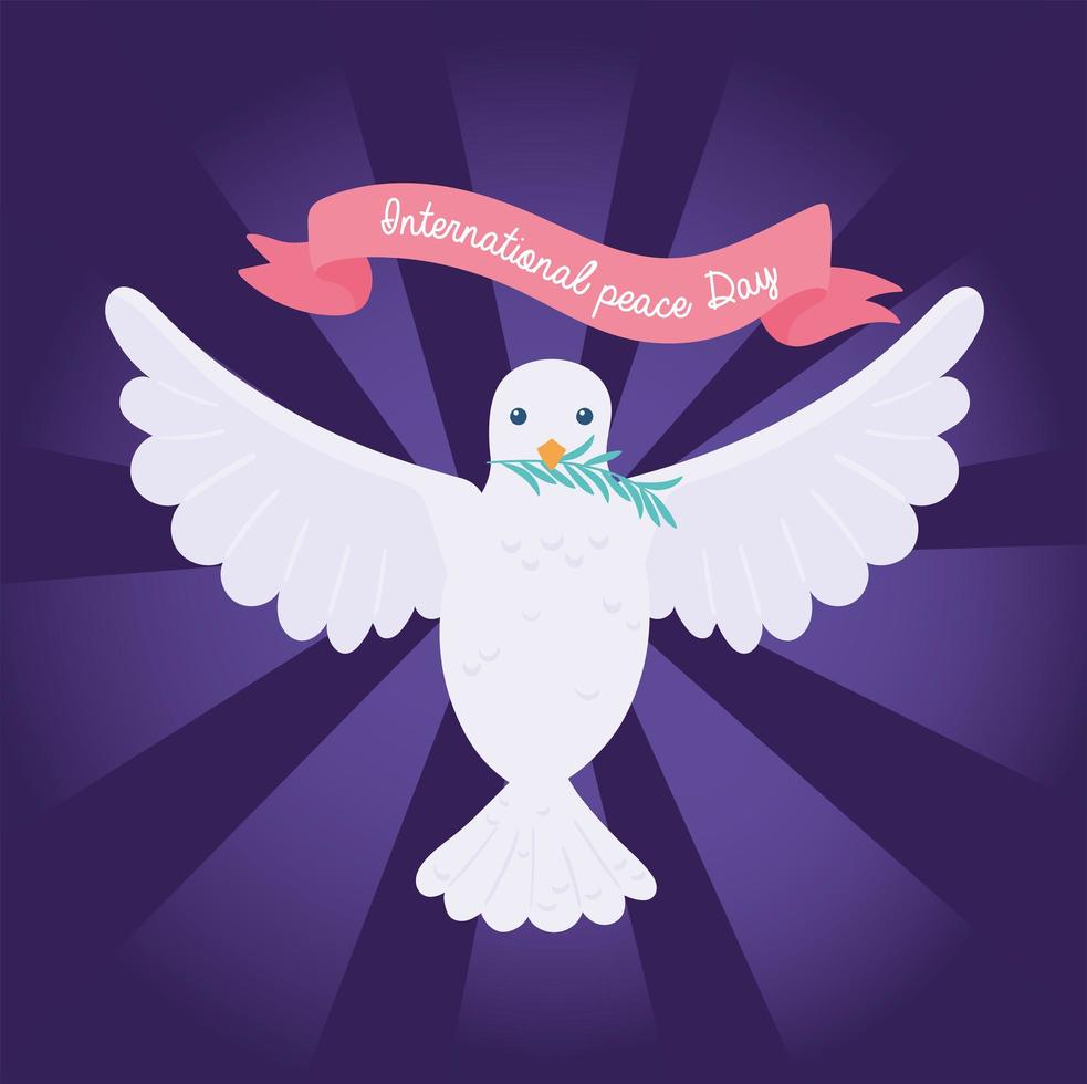 international peace day pigeon vector