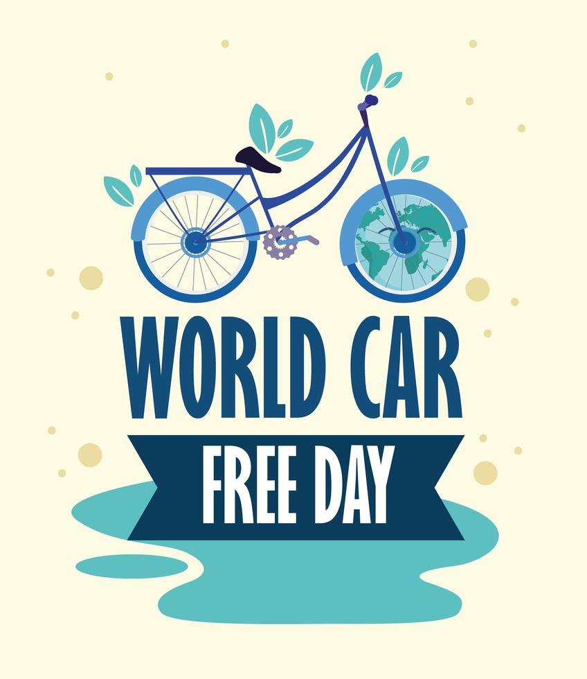 cartel del día mundial sin coches vector