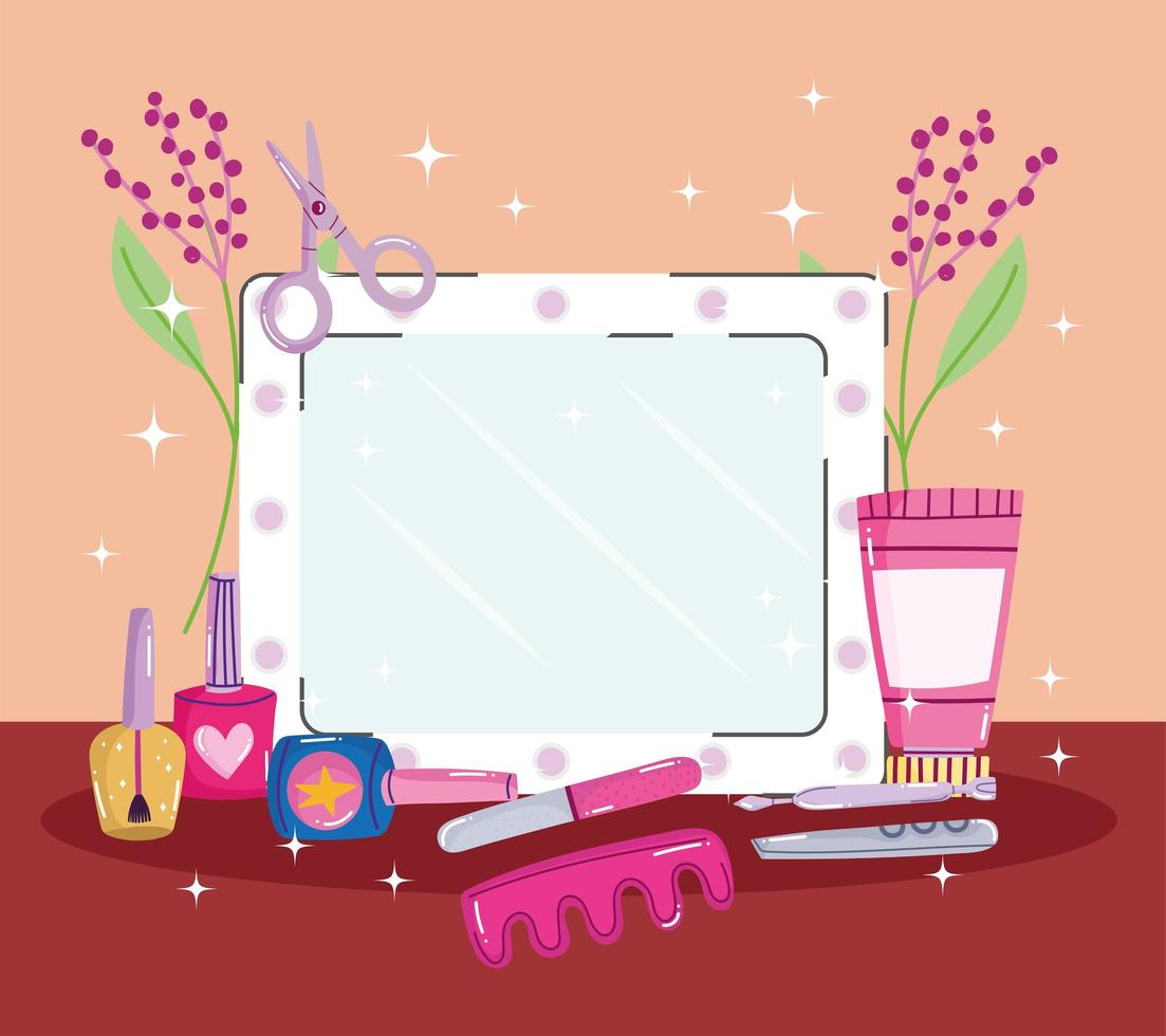 manicure salon cartoon vector