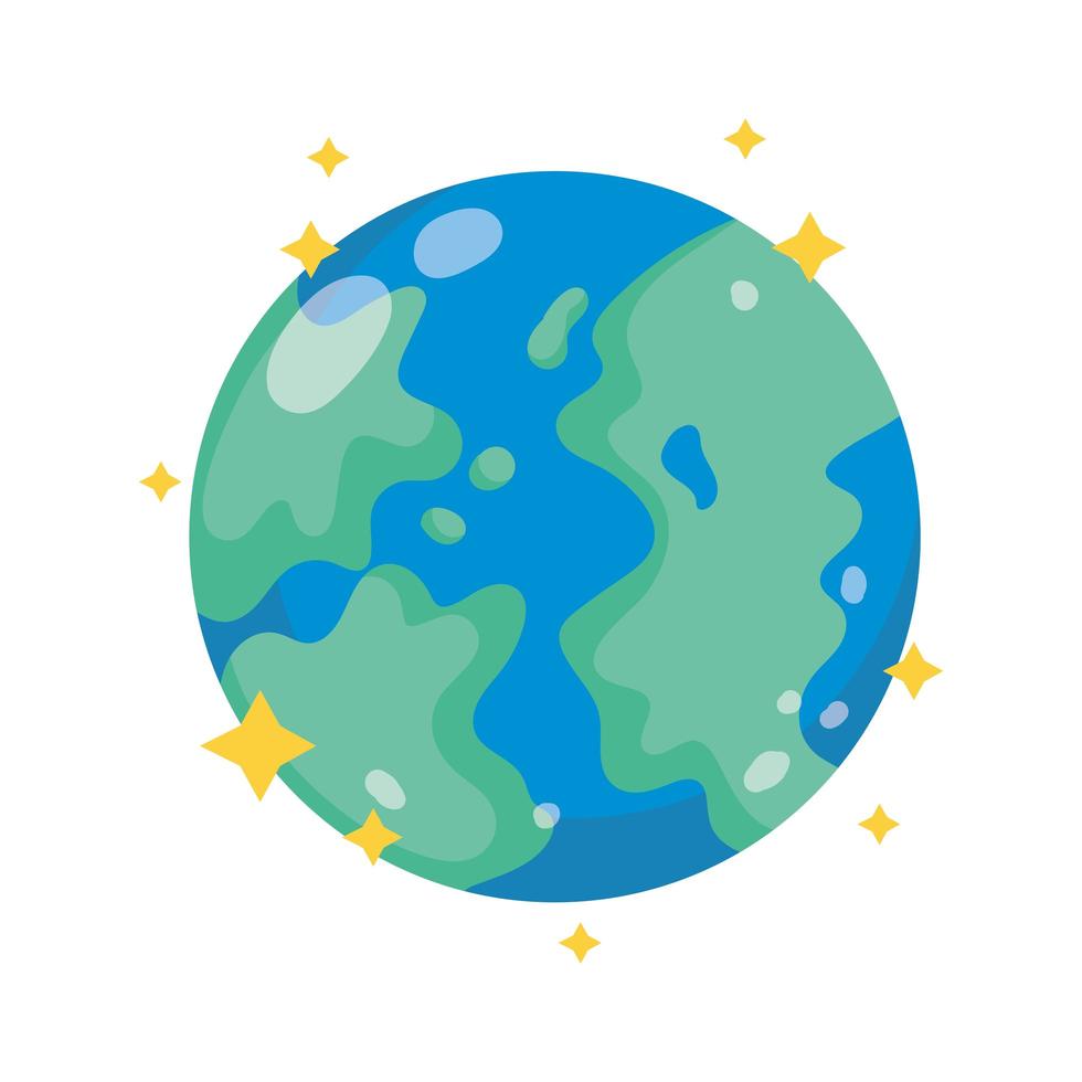 space planet earth astronomy adventure explore cartoon flat style vector