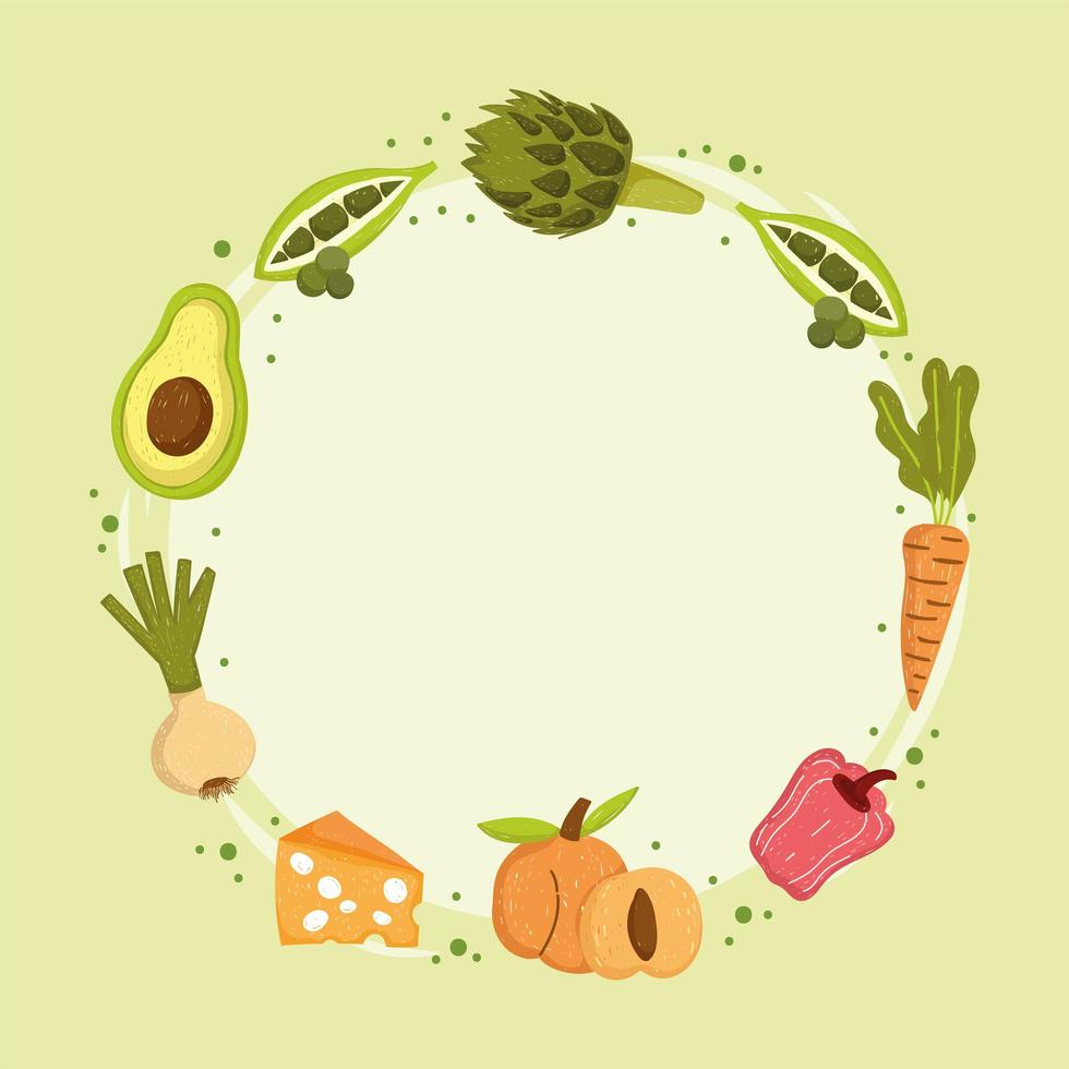 round of vegetables vector