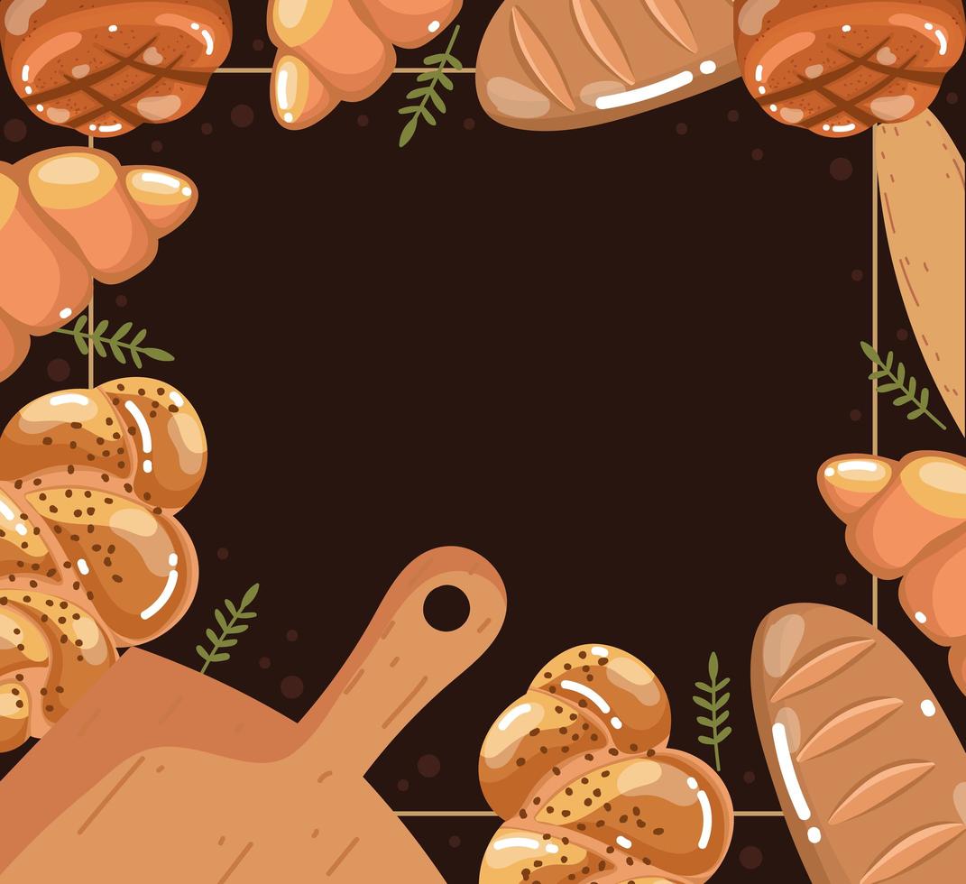 fresh bread background vector