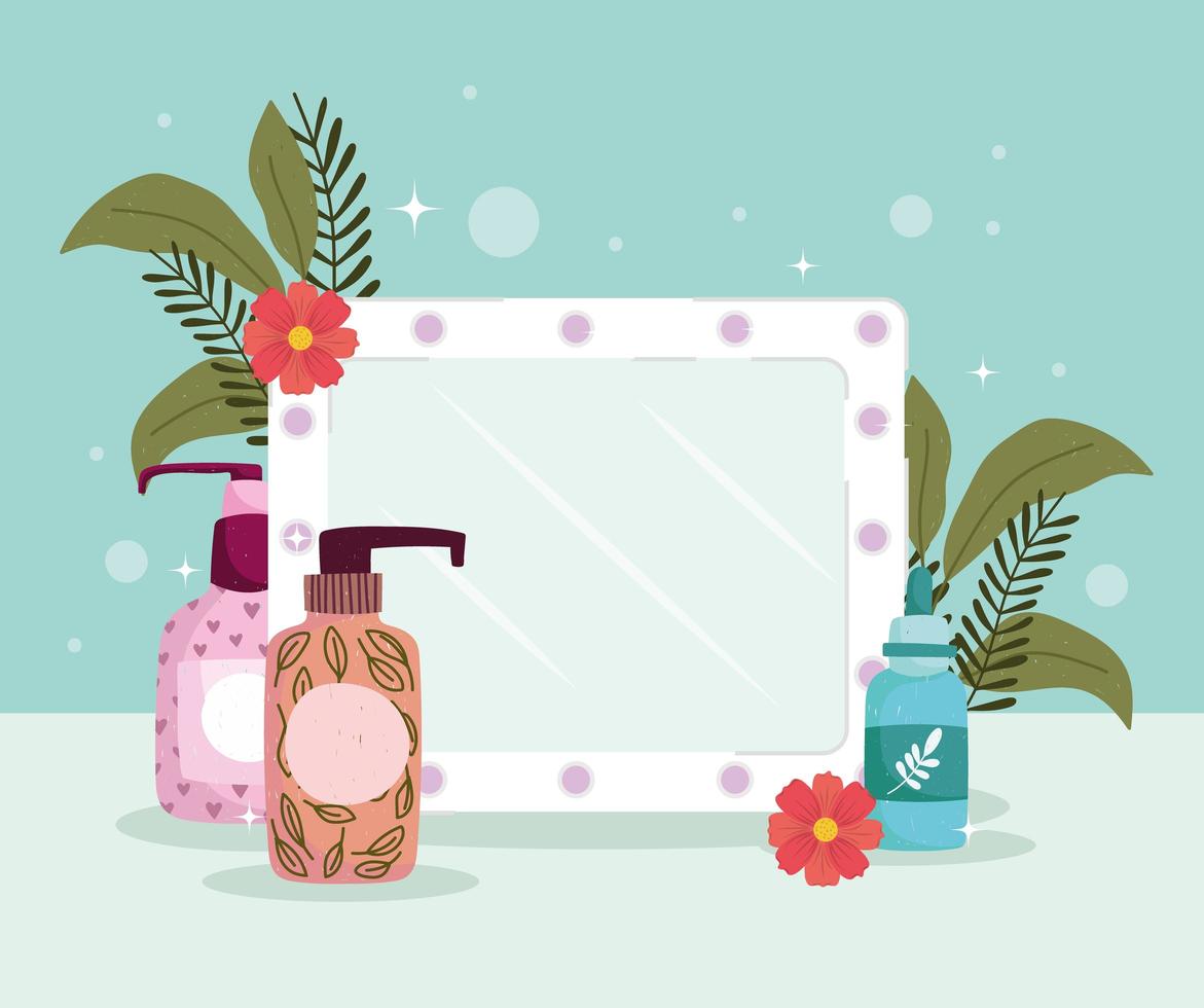 self care and skincare accessories vector