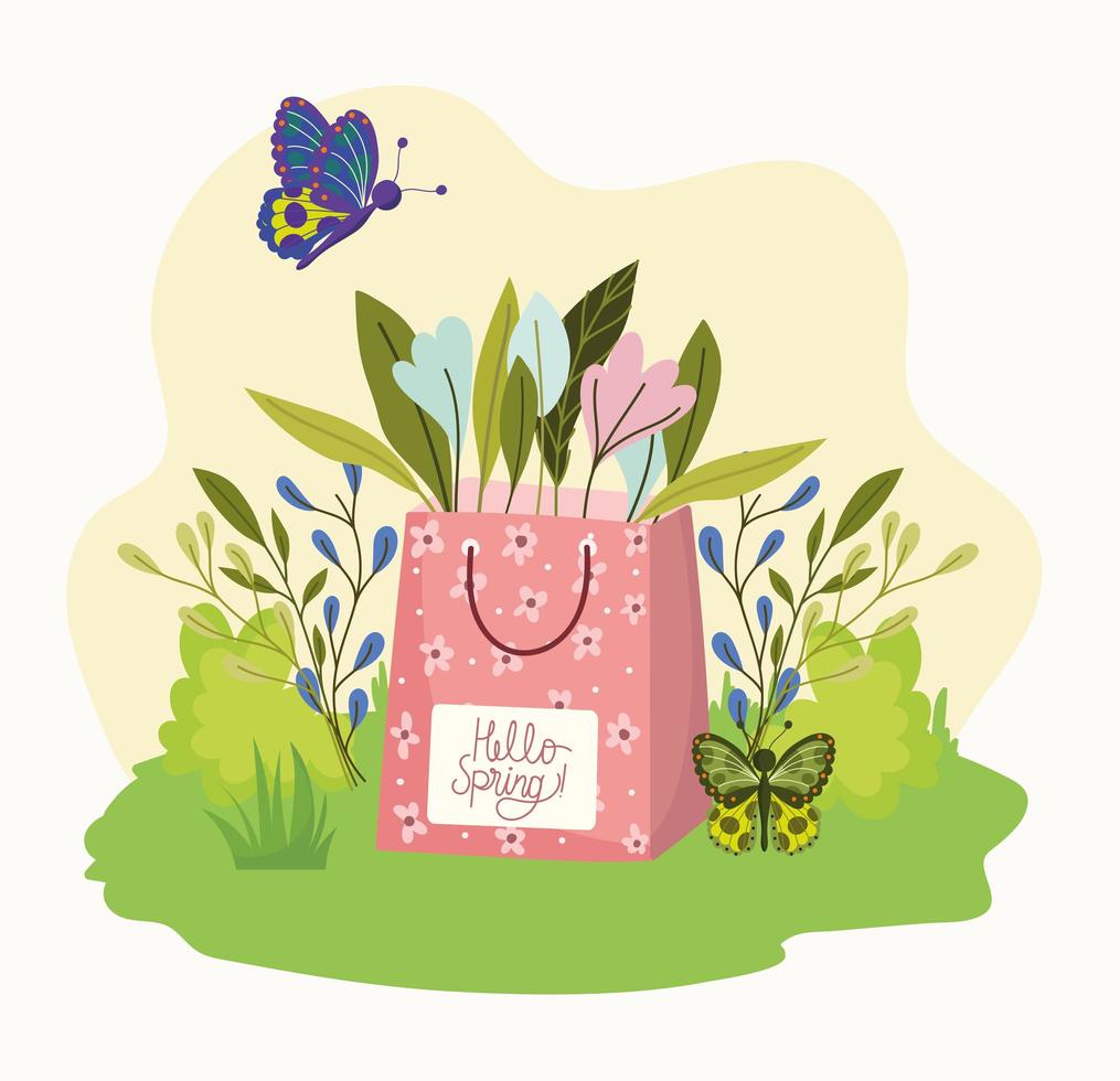 hello spring bag vector