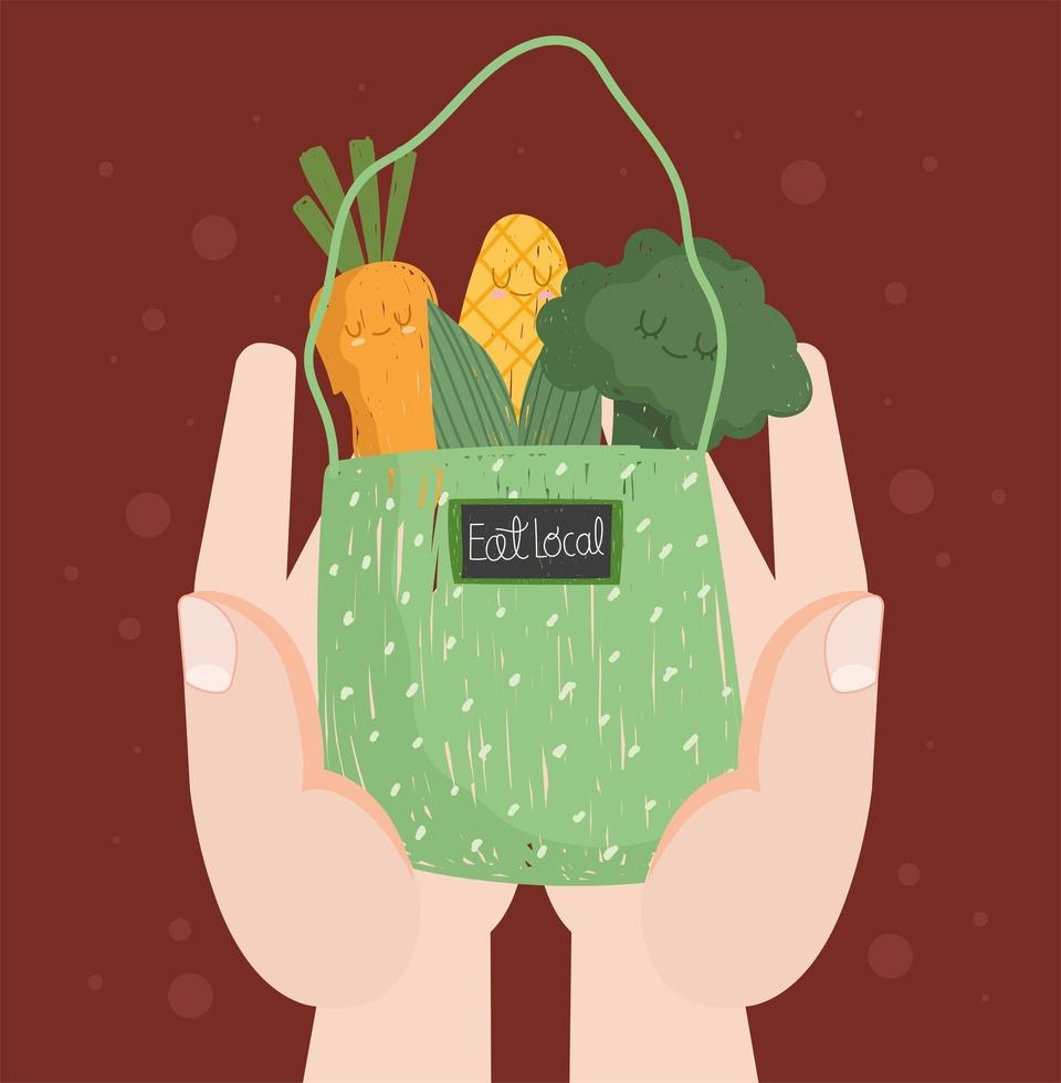 eat local food organic vector