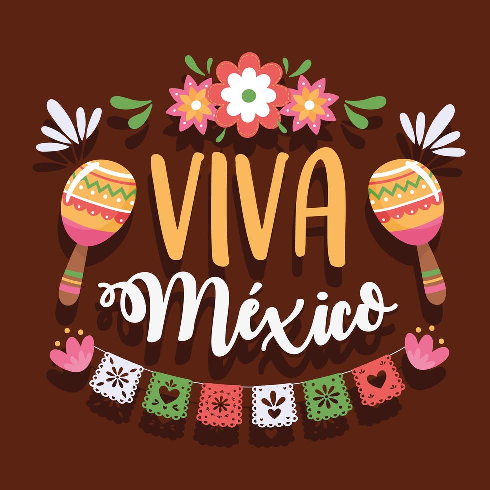 viva mexico lettering vector