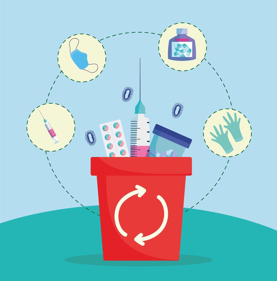 recycling infectious medical waste vector
