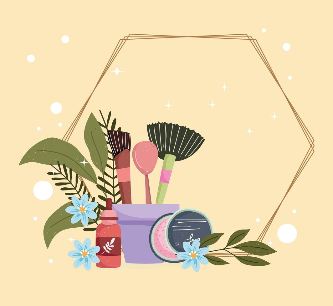 herbal cosmetics products vector
