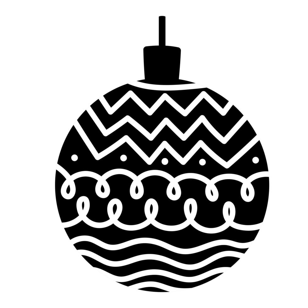 bola de navidad, decoración, ornamento, fiesta, silueta, icono vector