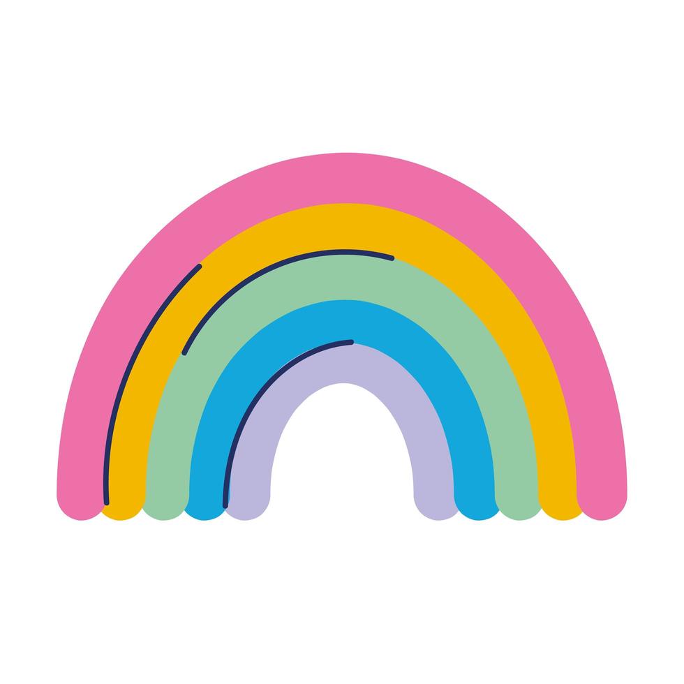 Arco Iris Magico Fantasia Dibujos Animados Icono Diseno Estilo Plano Vector En Vecteezy