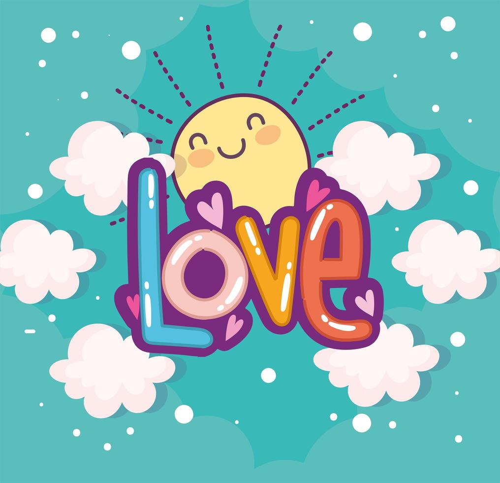 love typography and cute sun 3745342 Vector Art at Vecteezy