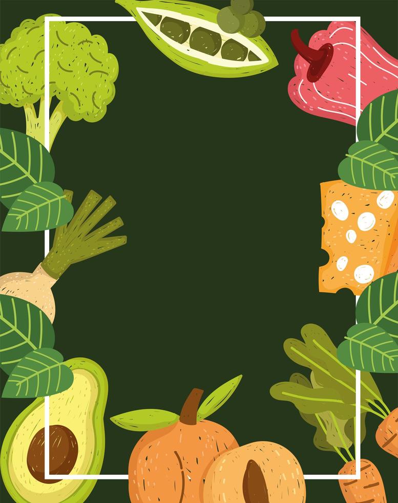 vegetables and fruit vector