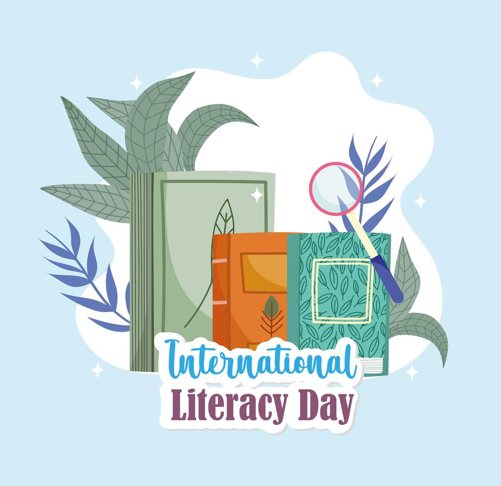 international literacy day card vector