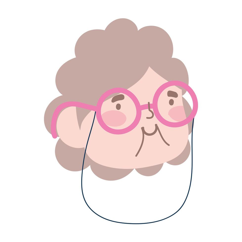 cute granny face vector