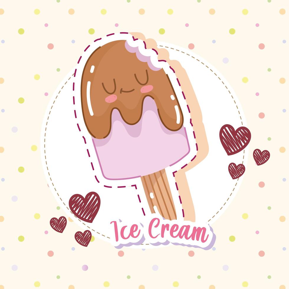 bitten chocolate ice cream vector