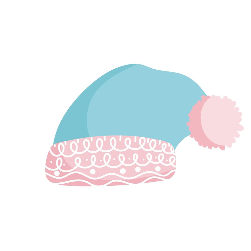 winter hat warm accessory casual icon isolation vector