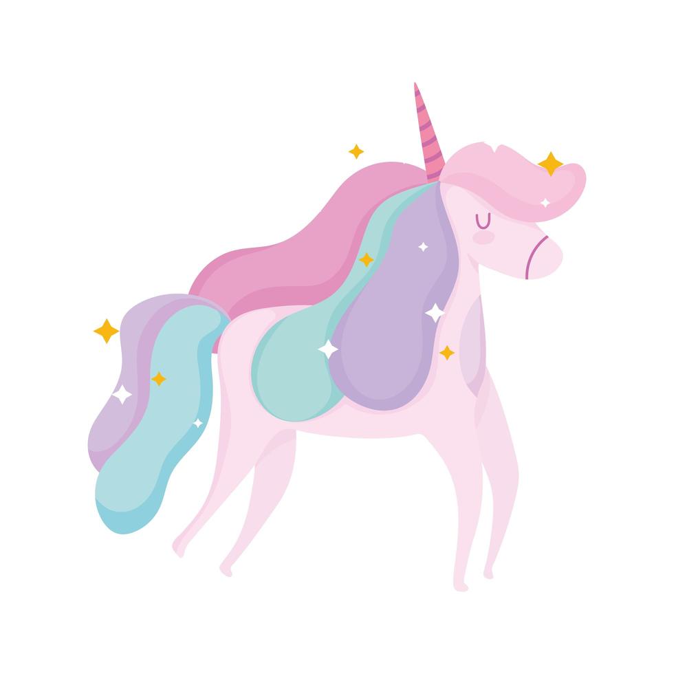 cuento de princesa unicornio magia fantasía dibujos animados diseño aislado vector