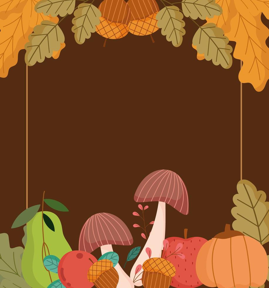 decorative frame autumn vector