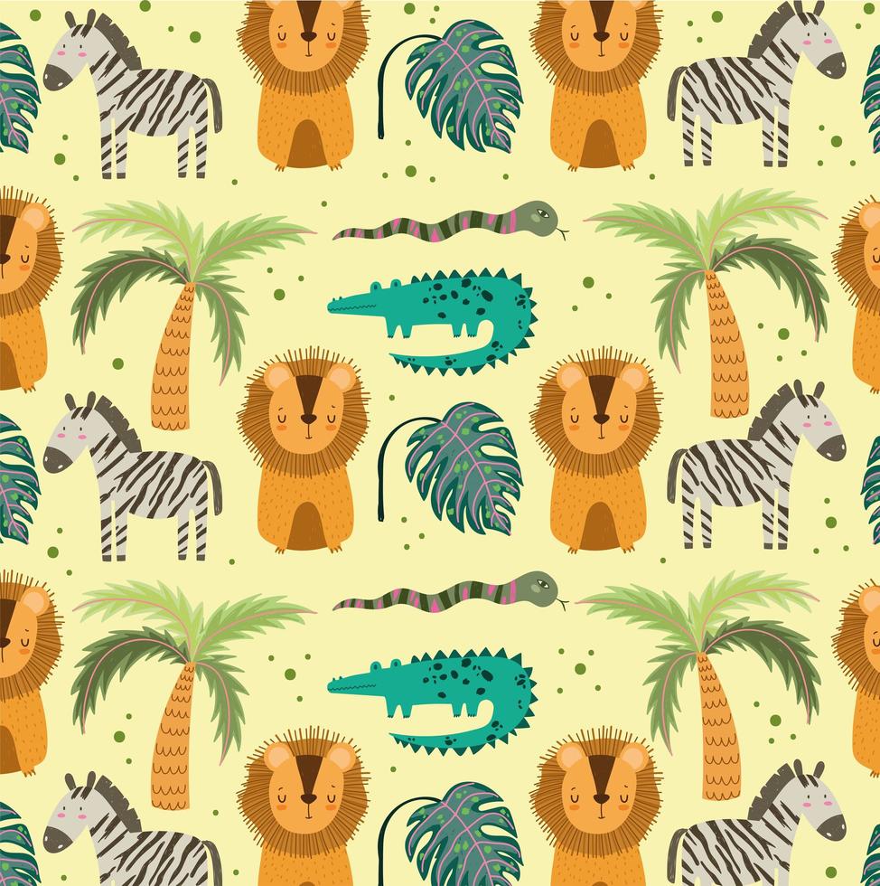 cute jungle animals vector