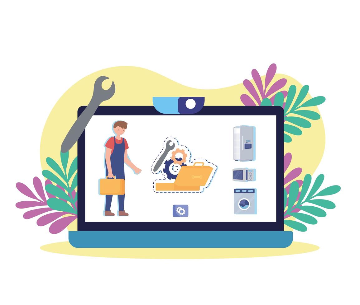 online service appliance repair vector