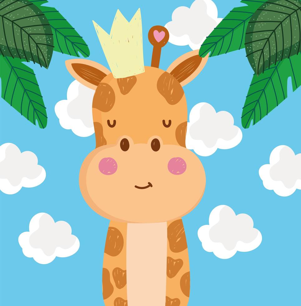 cute giraffe cartoon vector