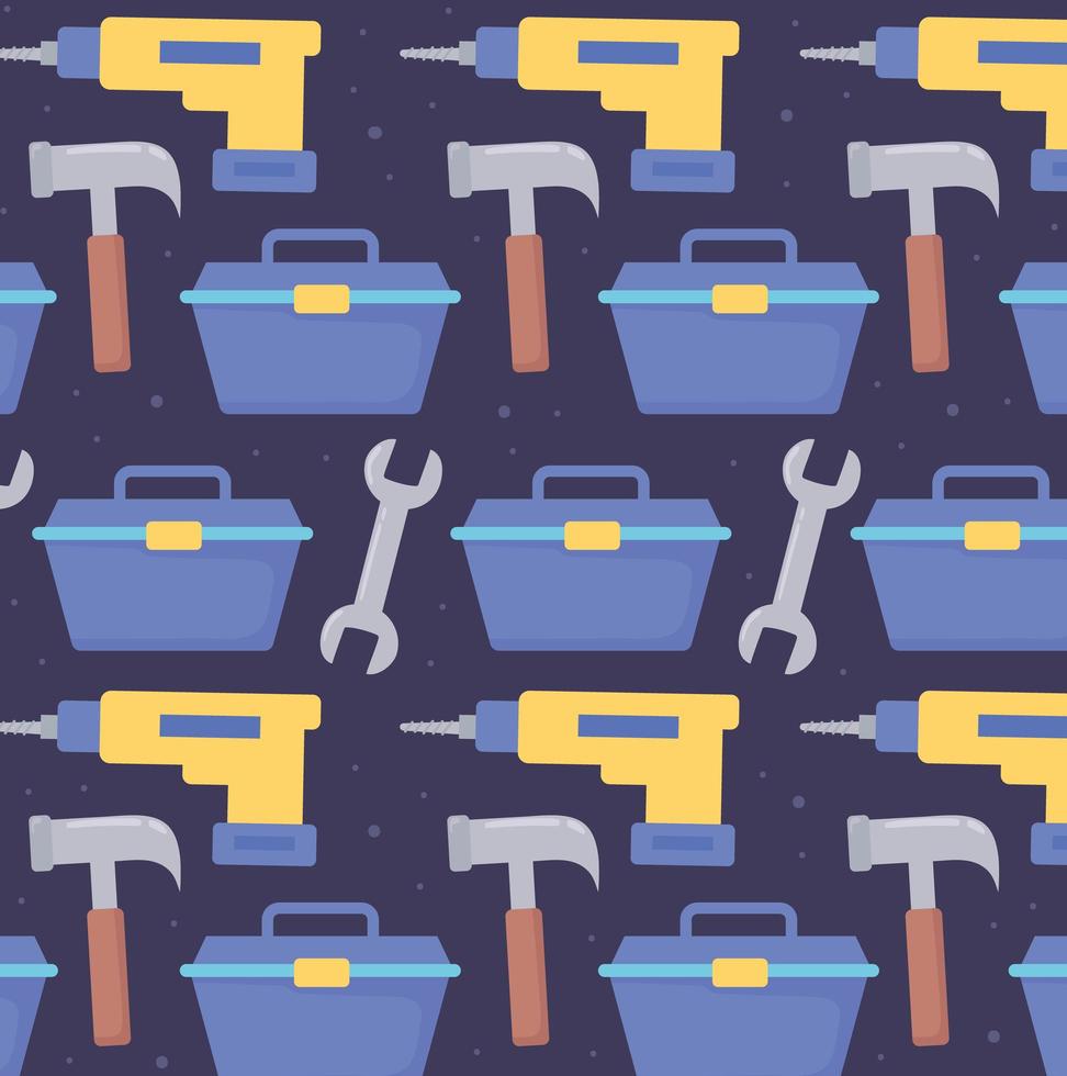 toolbox hammer and drill vector