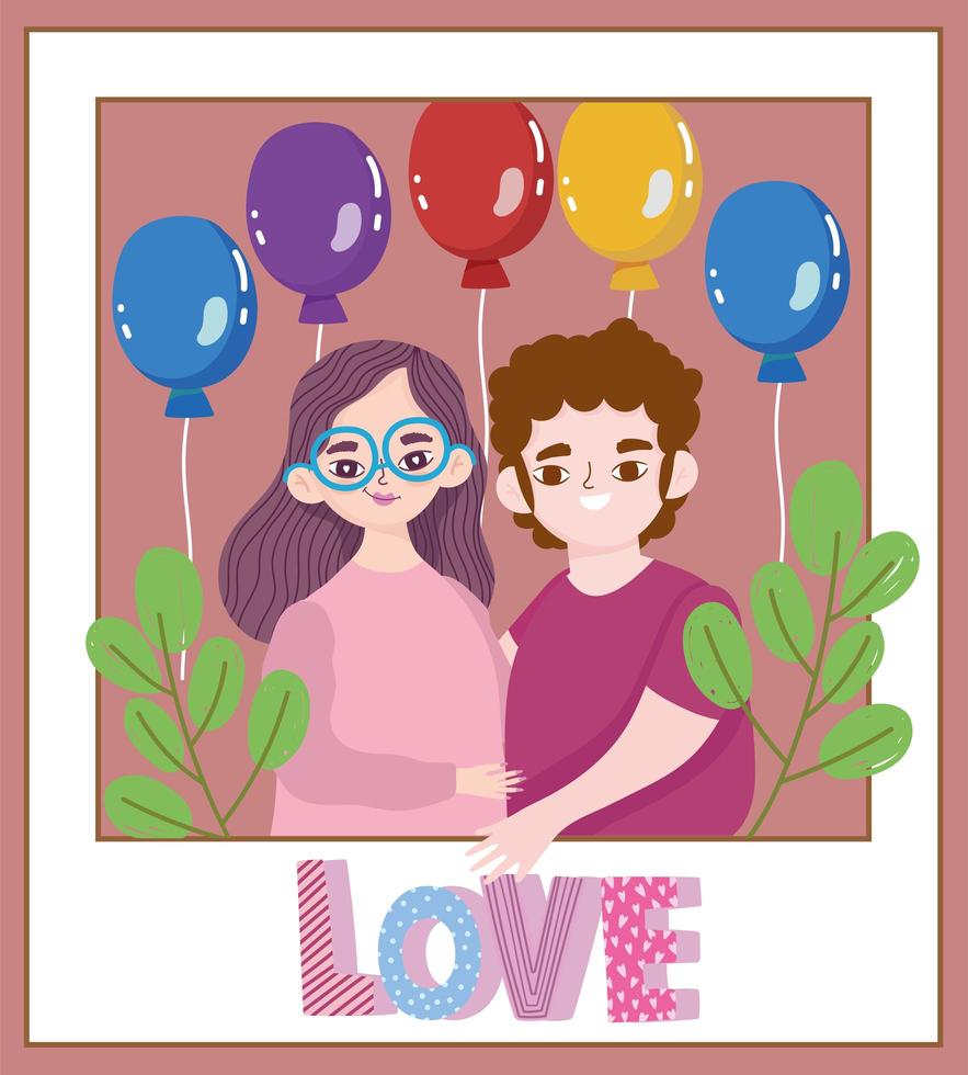 happy love couple vector