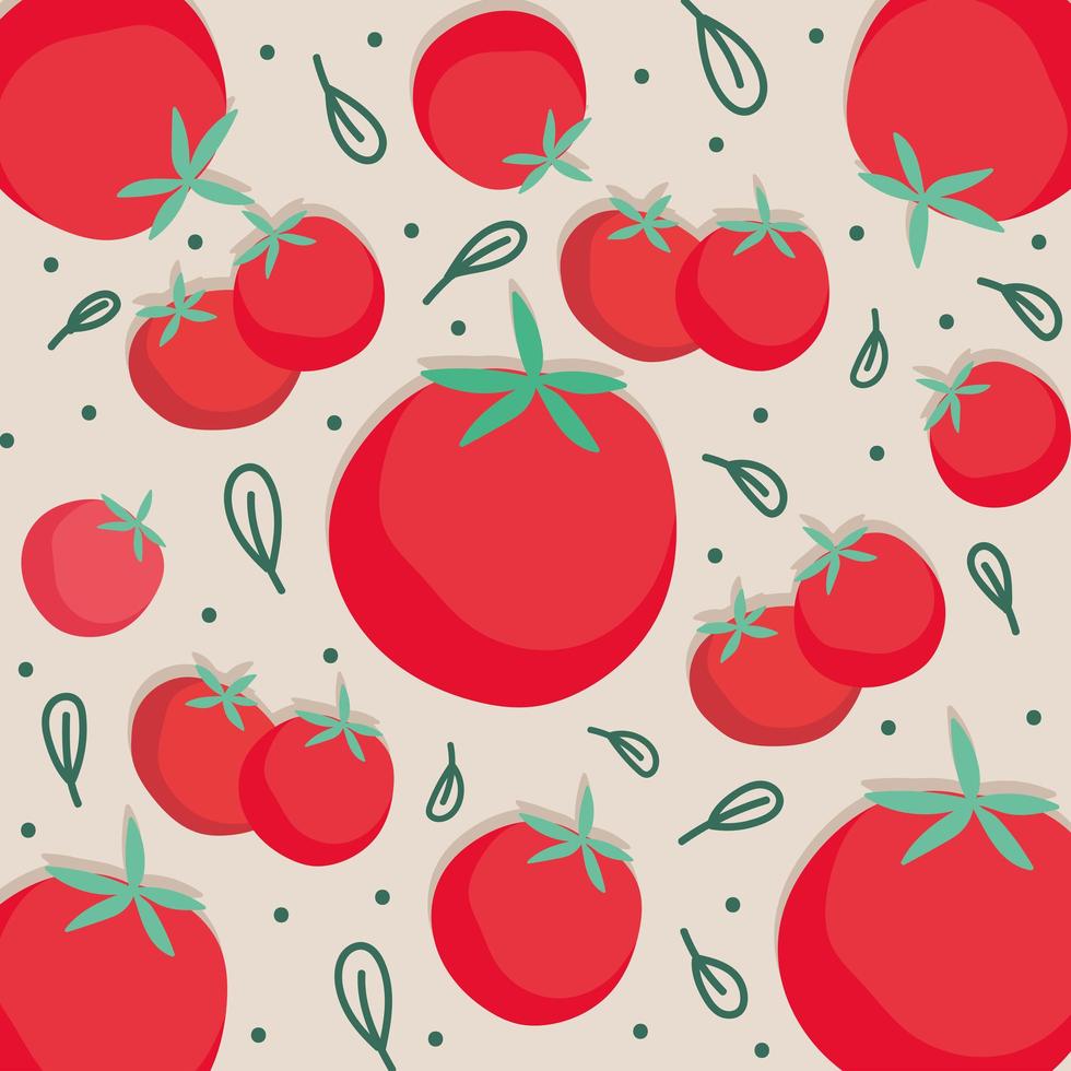 food pattern, tomatoes leaf organic fresh vegetables vector