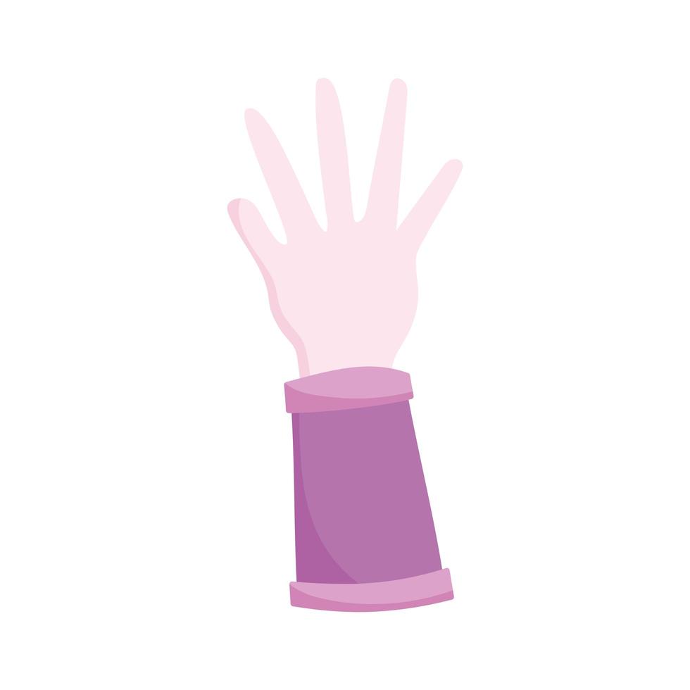 hand showing five finger icon flat style vector