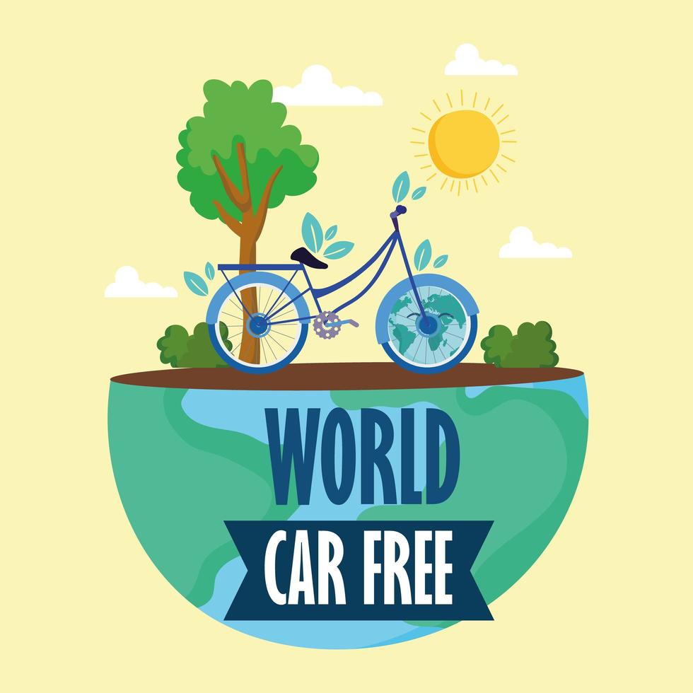 poster of world car free day vector