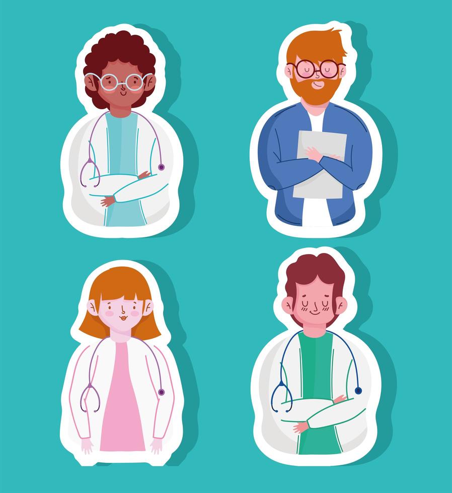 set of doctors vector