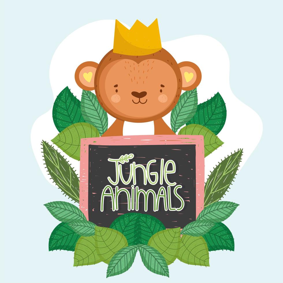 cute monkey jungle vector