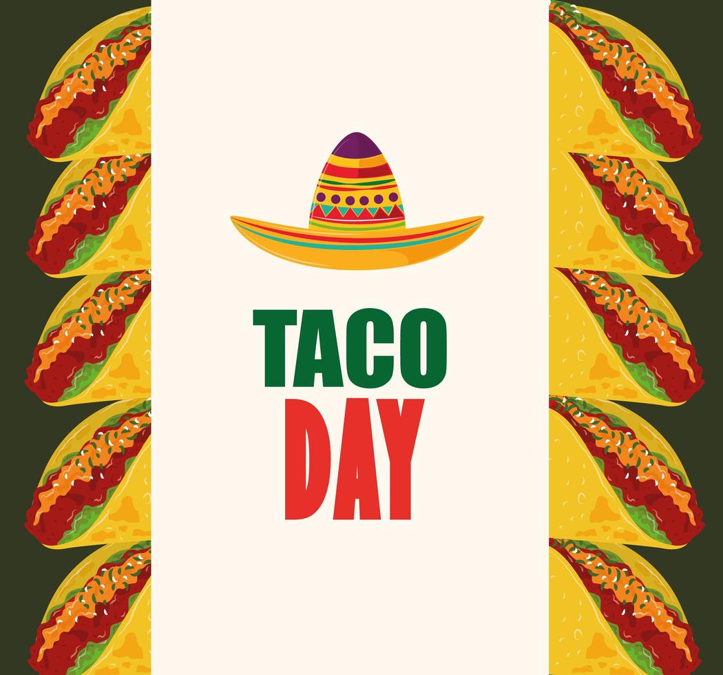 banner del día del taco vector