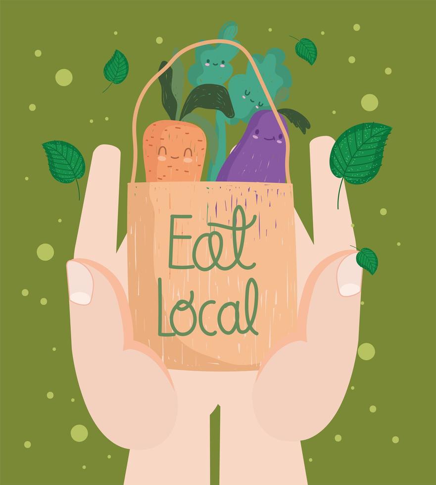 eat local cartoon food vector