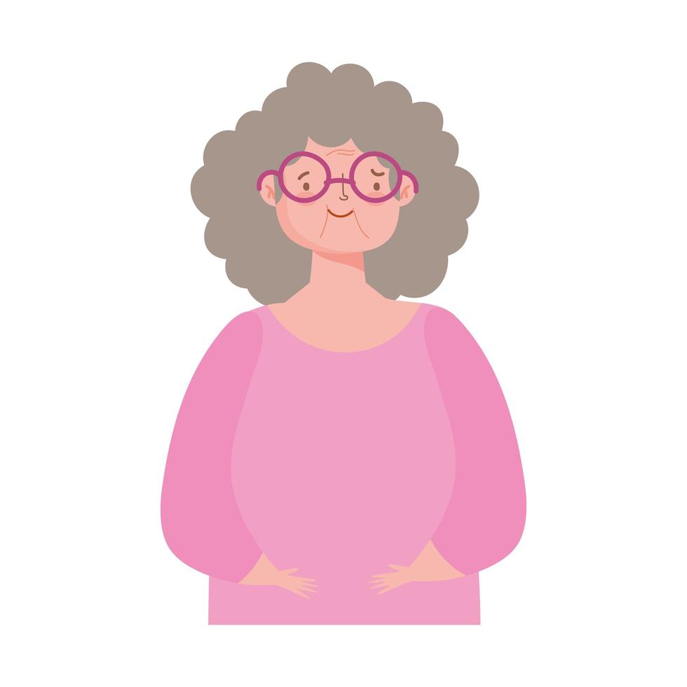 portrait cartoon grandmother vector