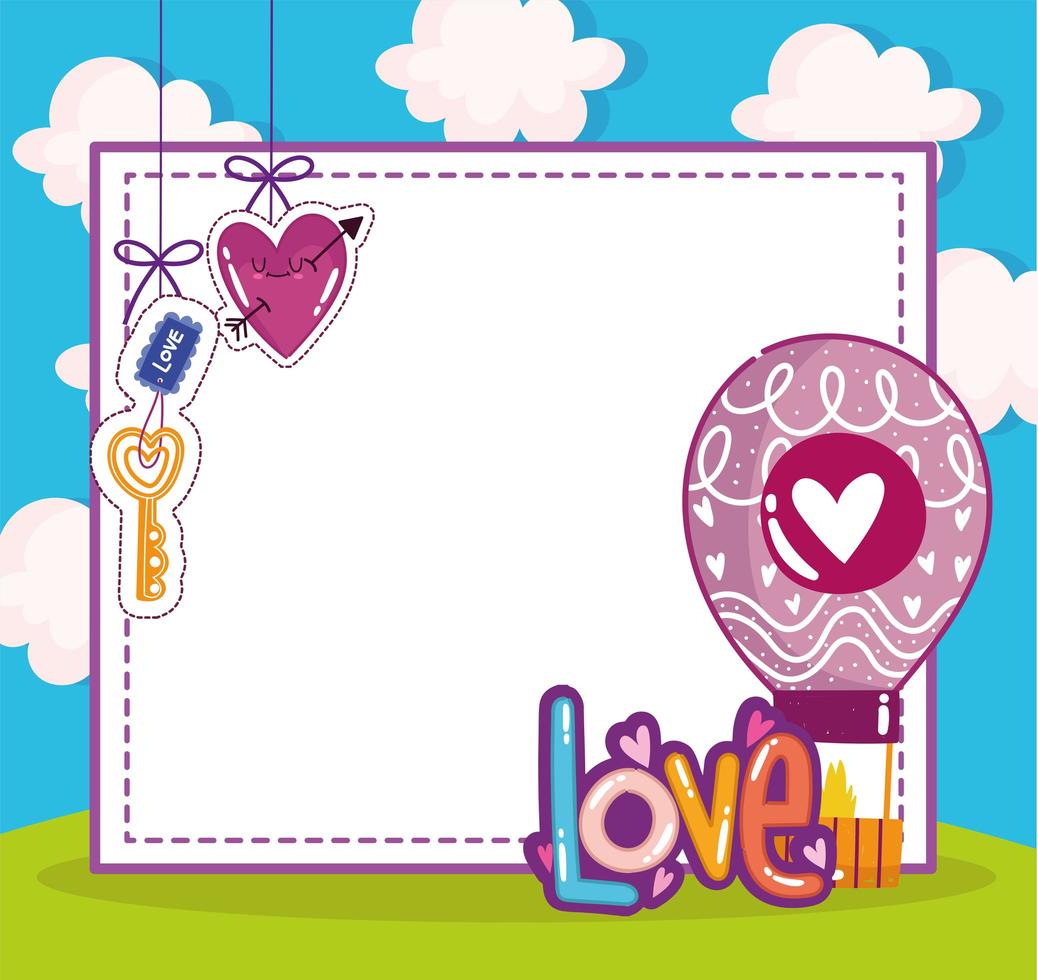 cute love romantic banner vector