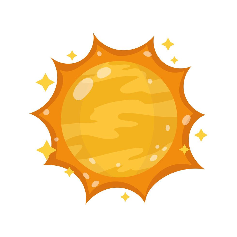 space sun sky astronomy cartoon flat style vector