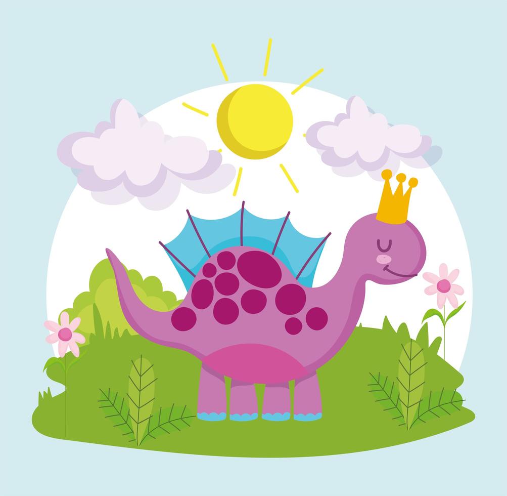 cute cartoon dinosaur vector