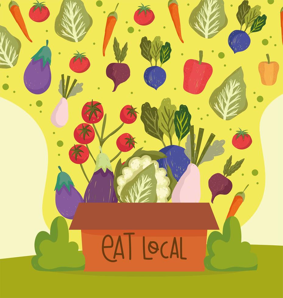 eat local food vector