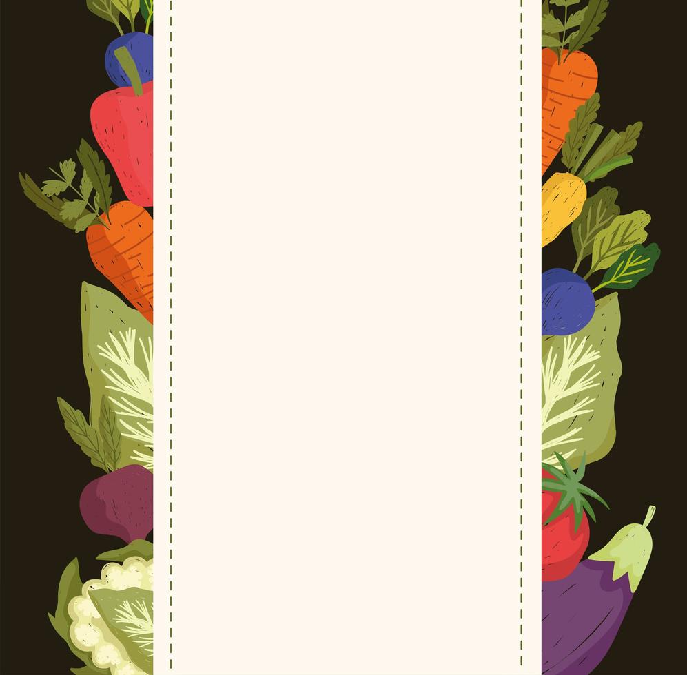 banner de decoración de verduras vector