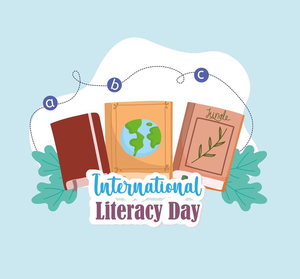 international literacy day poster vector