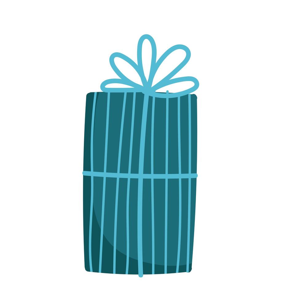 striped gift box decoration and celebration icon vector