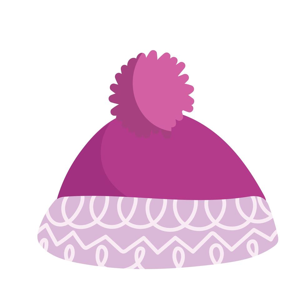 sombrero de invierno cálido accesorio casual icono aislamiento vector