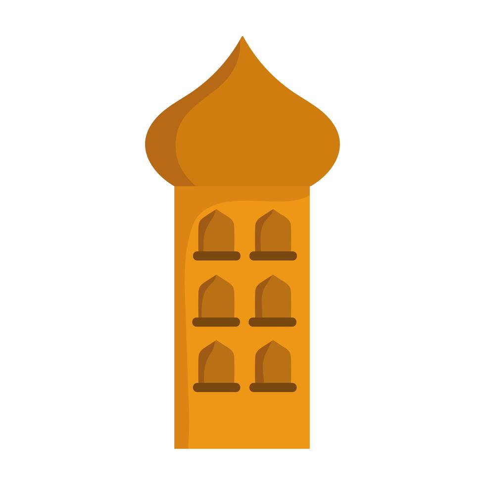 mosque building tower cartoon icon isolated design vector