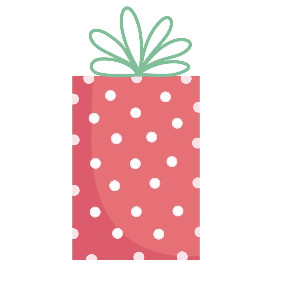merry christmas, dotted gift box celebration icon isolation vector