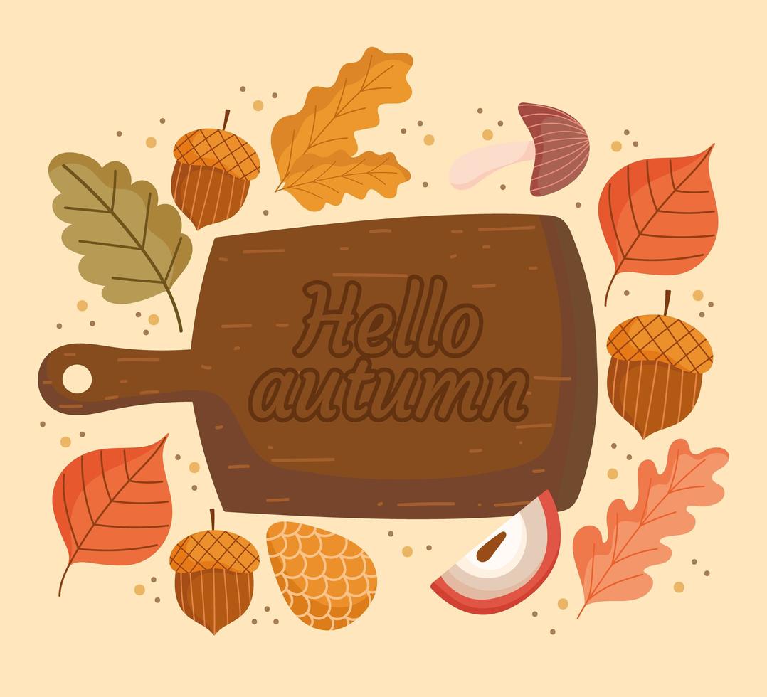 hello autumn season vector