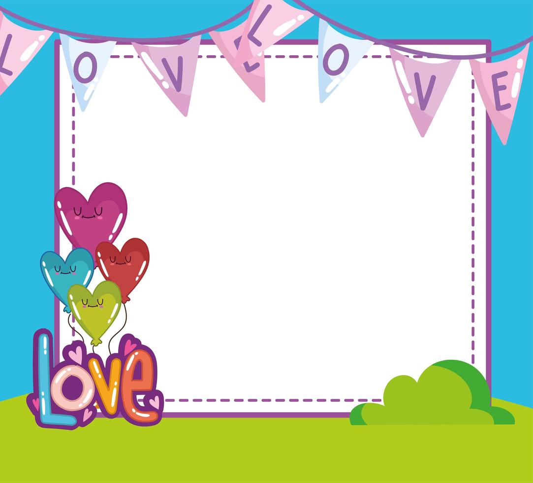 love lettering and banner vector